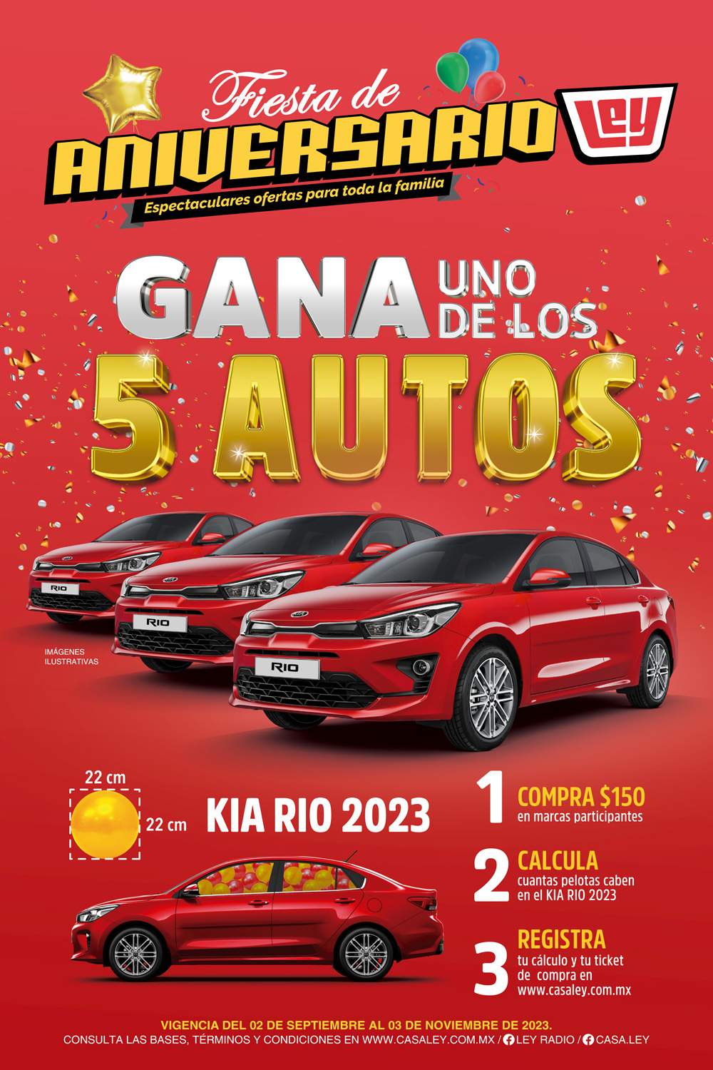 Fiesta de Aniversario Gana uno de los 5 autos