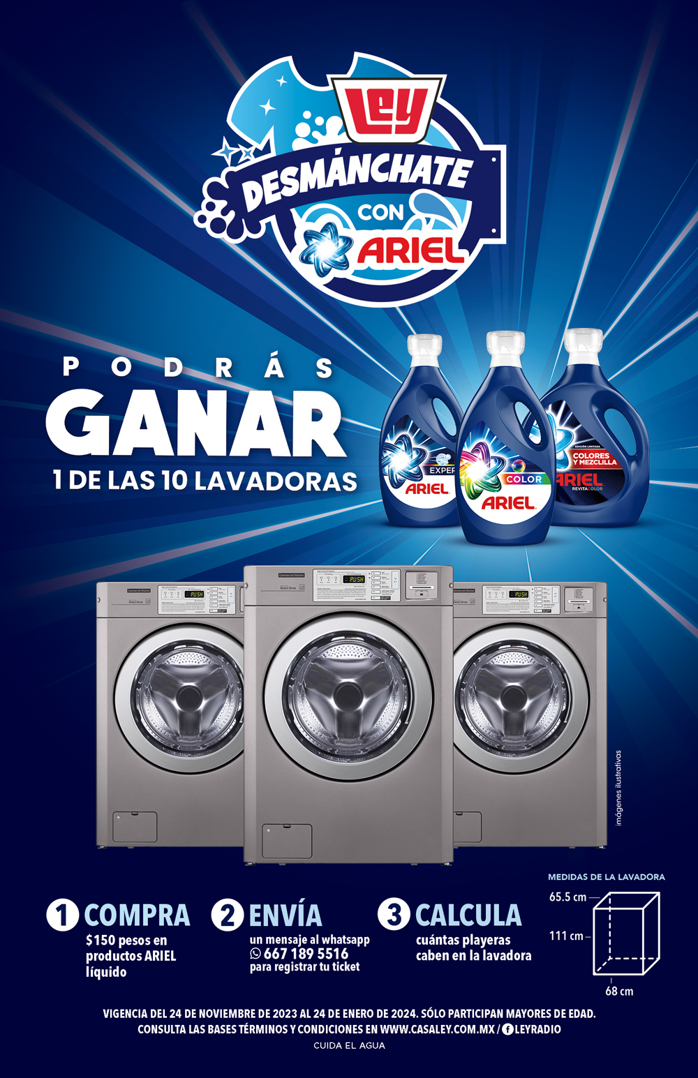 Desmánchate con Ariel y gana 1 de 10 lavadoras